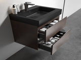 BB02-24-109, Integrated engineered quartz basin WITHOUT drain and faucet, matt black color W1865107120