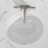 19"x16" Oval Shape Undermount Bathroom Sink Modern Pure White Porcelain Ceramic Lavatory Vanity Sink W122552091