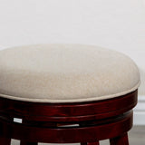 30" Bar Stool, Cherry Finish, Beige Fabric Seat B04660663