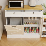 ZUN Kitchen Trash Can Storage Cabinet with 2 Drawers & 1 Tilt Out Trash Cabinet & 1 door with storage W282P190996