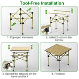 Folding Camping Table, Portable Upgraded Carbon Steel Table with Heavy Duty Carrying Bag, 41788191