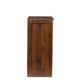 Brown walnut color modular wine bar Cabinet with Storage Shelves with Hutch for Dining Room W331P282805