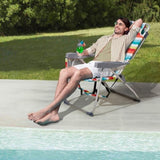 63*70*99cm Heightened Oxford Cloth Silver White Aluminum Tube Bearing 100kg Beach Chair Rainbow 34542854