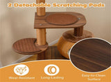 59.5" Rattan Woven Cat Tree with Cat Condo & Top Perch Multi-Level Cat Tower 56022291