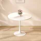 Modern Round Dining Table, 31.5'' Kitchen Dining Room Furniture, Coffee Table, Leisure Table, W2641P192315