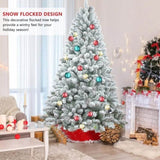 Artificial 5ft Flocked Christmas Tree with 600 PVC Branch Tips, Pine cone*27pcs, memory wireiron 67157534