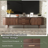 Mid-Century Modern TV Stand for 80" TV, Entertainment Center with Storage for Living Room, Bedroom, N710P257611P