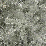 6FT Sliver Pre-Lit Artificial Christmas Tree, Hinged Full Tree with Metal Stand, 800 Branch Tips, 27922000