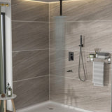 Shower System with Waterfall Tub Spout,16 Inch Ceiling Mount Square Shower System with Rough-in W124381952