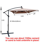 ZUN Rectangle 2x3M Outdoor Patio Solar Powered LED Lighted Sun Shade Market Waterproof 6 Ribs W656127033