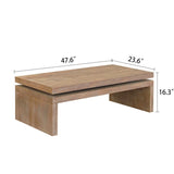 Modern Rustic Wood Coffee Table Rectangular Living Room Center Table with Floating Top Design 02669930