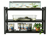 3-Tier Adjustable Height Metal Storage Shelving Unit, Large Capacity Black Multipurpose Organizer 12501859