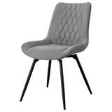 ZUN Grey Tufted Swivel Dining Chairs B062P145620