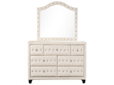 Sophia Modern Style Crystal Tufted Upholstery 7-Drawer Dresser finished with Velvet Fabric made with B009136649