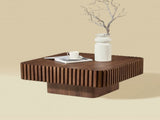 Modern 35.43 inch Handcraft Drum Table Square Table for Living Room,Small Wooden W2582P360254
