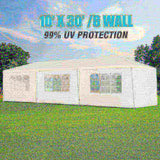 10x30' Wedding Party Canopy Tent Outdoor Gazebo with 8 Removable Sidewalls W1205137315
