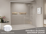56-60 in. W x 72 in. H Double Sliding Shower Door, Semi-frameless Bathroom Sliding Door with 1/4" T5223P411681