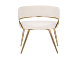 Jie Glam Dining Chair in Gold Steel and Cream Velvet by - Set of 2 B202P223581