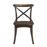 Dark Oak and Black Side Chair with X Shape Back B062P189230