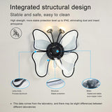 19.7 Inch Light Ceiling with Lights Remote Control with Modern Butterfly Design Styling, Black, W1340103802