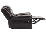 Home Theater Seating Manual Recliner Chair with LED Light Strip for Living Room,Bedroom, Brown WF310725AAD
