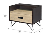 Melkree Oak & Black Finish Accent Table with Display & Utility Function B2726P243245