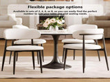 Dining Chairs Set of 2, Metal Kitchen Chairs with Modern Fabric Upholstered for Dining Room, Beige 46940351