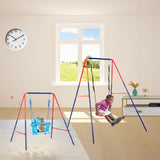 XNS067B green and blue interesting 2 in 1 baby swing mental plastic safe swing set 110lbs for W1711P208374