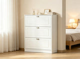 White 3-Flip-Drawer Narrow Shoe Cabinet, 12-Pair Capacity, for Entryway Hallway 64092034