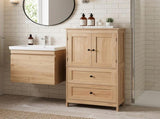 Natural wood-look finish, melamine-faced MDF, 23.62*11.81*43.31in 2-drawer 2-door bathroom tall 88775980