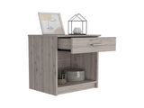 Nightstand 21"H, One Drawer, Low Shelf, Superior Top, Light Gray B097132928