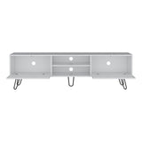 Waco TV Rack, Hairpin Stand with Spacious Storage and Cable Management Holes, White B097P167462