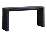 Modern Black Console with Ribbed Design,Wood Console, 47" W entryway table,Black Entry W2729P199006