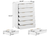 White P2 Particle Board and Density Board Wavy Pattern Drawer Front Six-Level Seven-Drawer Cabinet 57854360