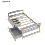 Twin size platform bed, with two drawers, gray WF195910AAE