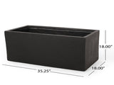 OUTDOOR LARGE SQUARE MGO PLANTER 35''L 70626.00BLK