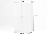 Kitchen Pantry Cabinet White Storage Cabinet Food Pantry with Doors and Adjustable Shelves W409P262446