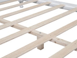 Queen Size Wood Platform Bed Frame,Retro Style Platform Bed with Wooden Slat Support,White WF310132AAK