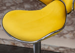 ZUN Masaccio Velvet Upholstered Adjustable Swivel Barstool, Set of 2, Yellow T2574P164847