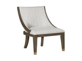 Modern Armchairs Set of 2 Brown Finish with Gold Tipping Upholstered Back Seat Wooden Dining B011P246317