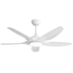 ZUN 48 Inch Ceiling Fan with Dimmable LED Light and Remote Control, 5 ABS Blades DC Motor White W934P211116