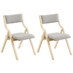 ZUN 2 Pack Modern Folding Chairs with Padded Seat and Back, Wooden Dining Chairs Extra Chair for Guests 38653770