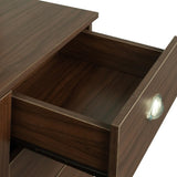 ZUN Home Office Computer Desk with Hutch,Walnut 07162933