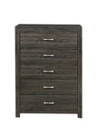 ZUN Dark Gray Finish Storage Drawers Chest 1pc Chrome Tone Handles Contemporary Design Bedroom Furniture B011P199393