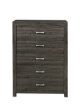 ZUN Dark Gray Finish Storage Drawers Chest 1pc Chrome Tone Handles Contemporary Design Bedroom Furniture B011P199393