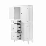 Retro Multi-Functional Storage Cabinet with Adjustable Shelves, 3 Drawers, and 3 Enclosed 73802315