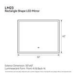 50"x40" Modern LED Smart Mirror Bathroom Mirror, Front Lit & Back Lit With 3 Color Adjustable, 58215296