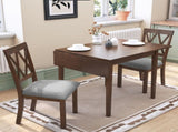 29"- 45" Extendable Dining Table for 4, Folding Kitchen Table with Rubberwood Legs, Space-Saving N752P216387D