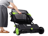 Hand Push Lawn Sweeper, 21 Inch Leaf & Grass Collector 2.8 cu. ft Hopper Bag Capacity. with W465P498188