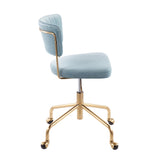 Tania Contemporary Task Chair in Gold Metal and Light Blue Velvet by LumiSource B202P223925